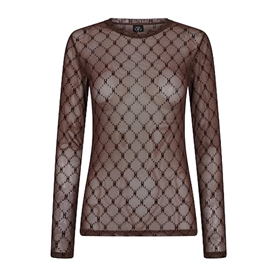 Hype The Detail Mesh Bluse, Brun